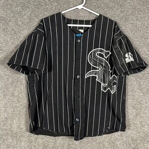 Vintage Starter Chicago White Sox Baseball Jersey Mens L Striped
